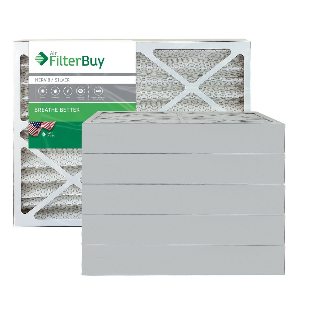 FilterBuy 20x30x4 MERV 8 Pleated AC Furnace Air Filter, (Pack of 6
