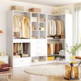 thumbnail image 3 of Aheaplus Closet System Organizer Set with Drawers, Pants Rack, Cube Storage & Hanging Rods – Includes Shoe Storage & Anti-Tip Kit – Expandable, Easy to Install, White, 3 of 9
