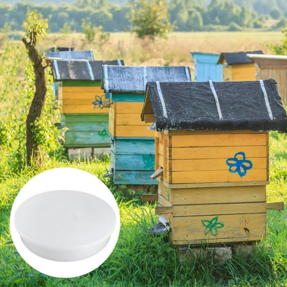 2 Pcs Bee Water Feeders, 10.2" Top Disc Hive Waterers, Beekeeping Supplies with No-Drowning Design & Clear Observation Window - Easy Install Beekeeper Equipments for Outside Hives