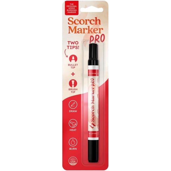 Scorch Marker Pro, The Original Heat Activated Wood Burning Marker, 2 Tips