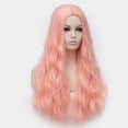 thumbnail image 4 of Peluca de Cabello Humano para Mujeres Unique Bargains 28' Naranja Rosa Rizado Largo con Gorro, 4 of 6