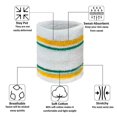 thumbnail image 6 of COUVER 4 Inch Striped Terry Cotton Athletic Sweat Wristbands White Golden Yellow Green 2 Pairs (Mens), 6 of 8
