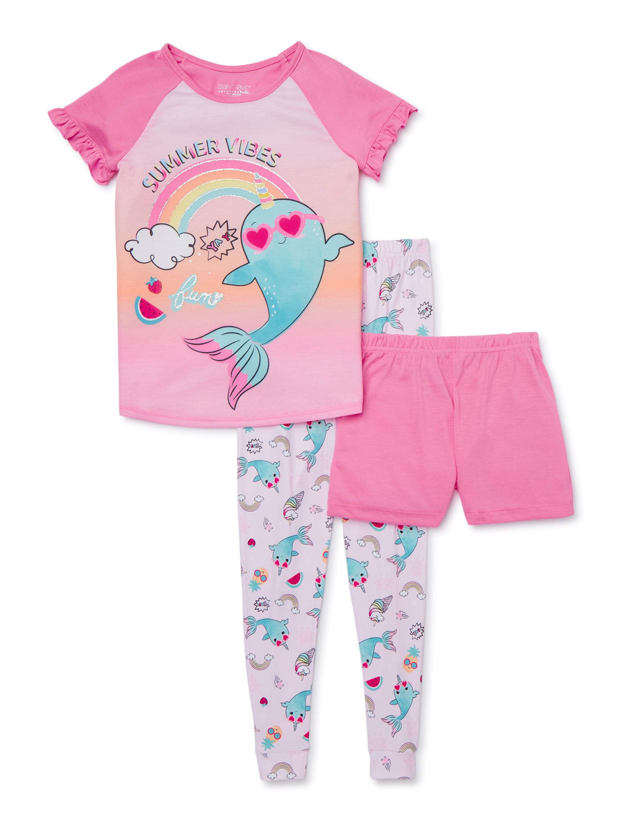 Size 18M NWT Carter's Girls 3 Piece Short Sleeve Pajamas Sunglasses Loose Fit 