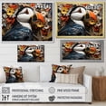 thumbnail image 4 of Designart "Modern Portrait of a Puffin Bird I" Animals Framed Wall Art - Coastal White Coastal Animal Entryway Framed Wall Art Print, 4 of 6