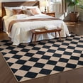 thumbnail image 3 of SUNDEREY 6'x9' Easy Jute Area Rug, Large Washable Rugs for Living Room, Checkerboard Indoor Outdoor Carpet Non Slip, Modern Geometric Farmhouse Checkered Carpet for Dining Room Apartment,Black, 3 of 10