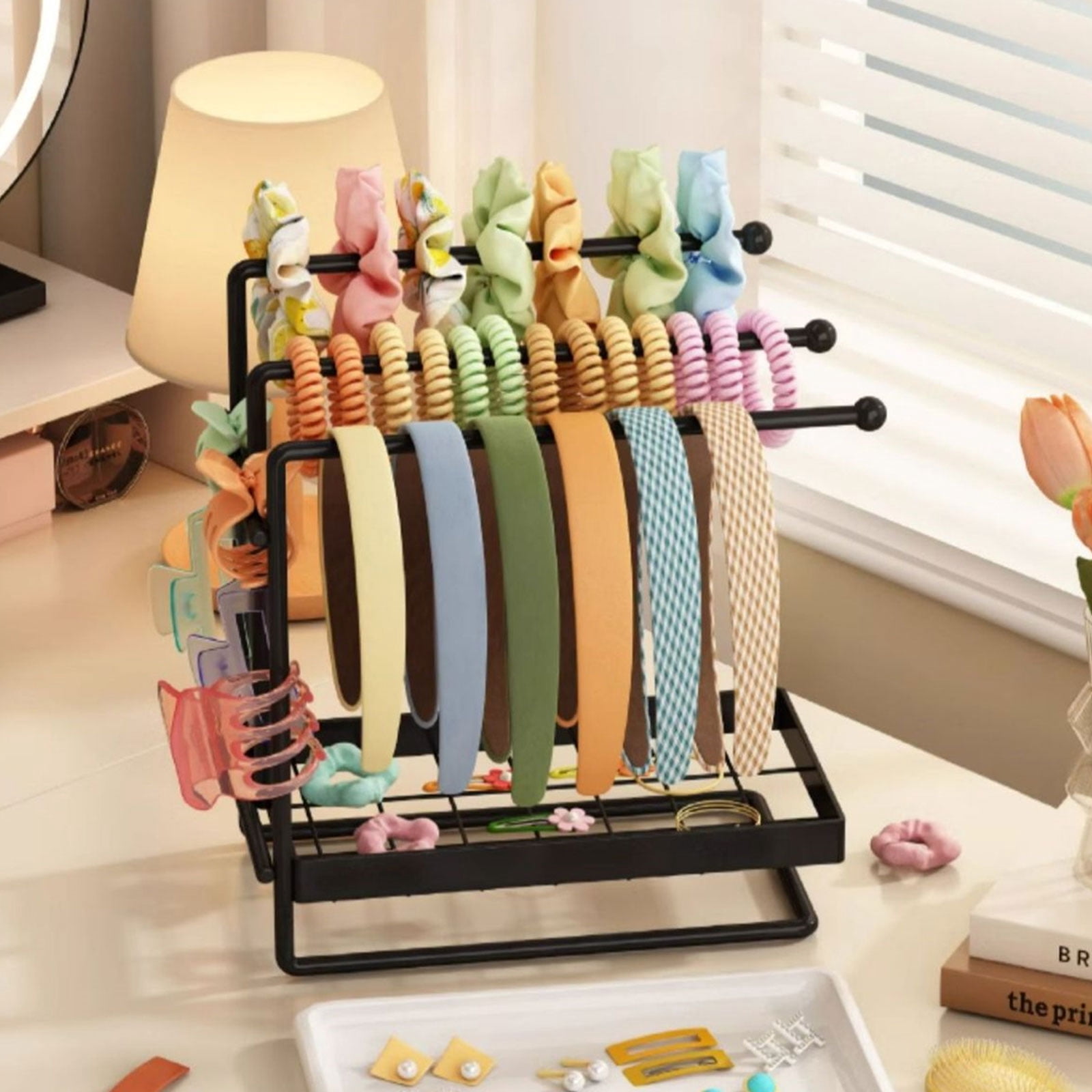 Headband Holder Organized For Women And Girls Large Scrunchie Storage Stand For Hair Accessories Space Saving