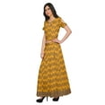 thumbnail image 3 of Moomaya Printed Cold Shoulder Cotton Crop Top Skirt Set Party Wear Ethnic Set, 3 of 6