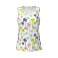 thumbnail image 4 of Xecao Hawaiian Coconut Tree print women's scoop neck, loose-fit workout tank tops for the gym., 4 of 9