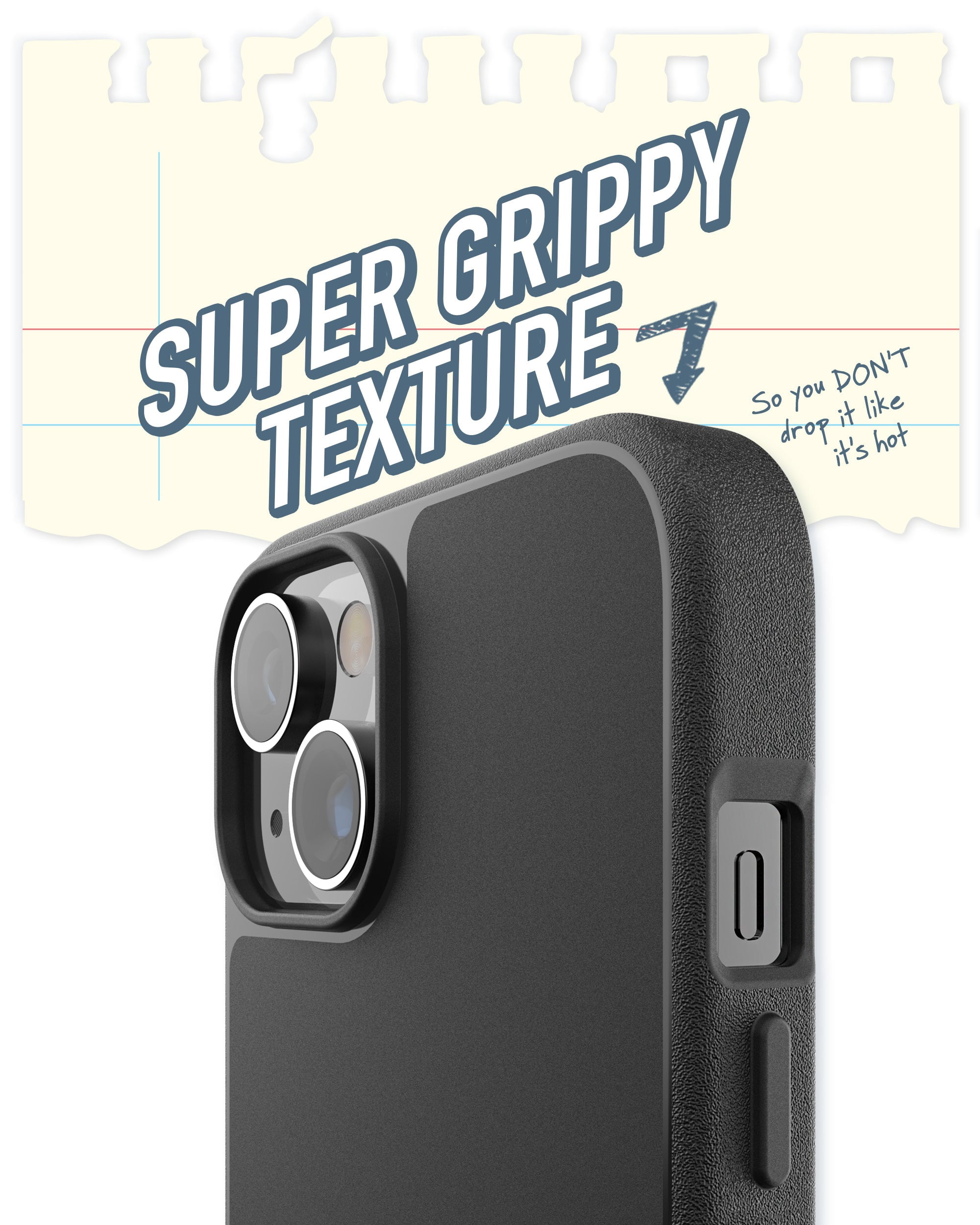 Smartish iPhone 14 Slim Case - Gripmunk Compatible with MagSafe [Lightweight + Protective] Thin Grip Cover with Microfiber Lining - Black Tie Affair