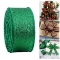 thumbnail image 5 of Satin Ribbon with Burlap Wired Ribbon, Durable Ribbons for Crafts, Versatile Ribbon for Flower Bouquet & Wedding Ornament(Green A), 5 of 9