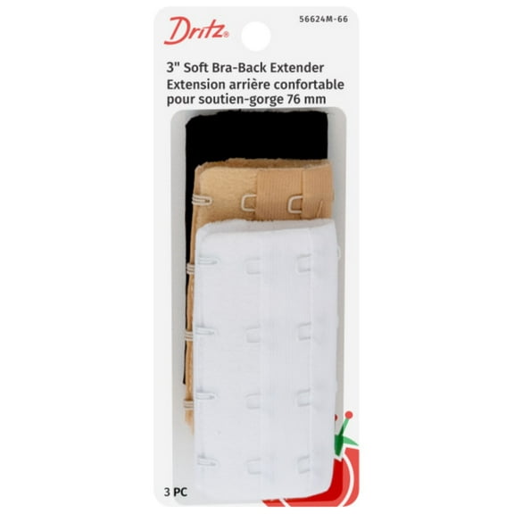 Dritz Bra-Back Extender Soft Comfort 3-Pack, Multicolor