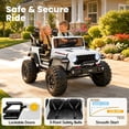 thumbnail image 2 of 24V Jeep Wrangler Rubicon Ride On Car 2 Seaters for Big Kids, Powered Ride On w/4 Wheels Spring Suspension, Parent Remote Control, LED Lights, Bluetooth, MP3, Ride On Toy for Ages 3-8, 2 of 9