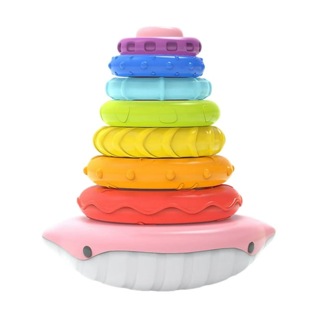 BELOVING Stacking Toy Brain Development Fun Rainbow for Girls Children Ages 6+ Months pink