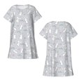 thumbnail image 5 of Salouo Fun Rabbit Print Short Sleeve Sleepshirt for Womens Comfy Nightgown Scoopneck Cute Nightdress Ruffle -X-Large, 5 of 7