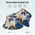 thumbnail image 3 of Kll Vintage Starry Sky Puppy Bucket Hat for Women Men Packable Travel Beach Sun Hat Outdoor Rave Accessories Reflective Fisherman Cap, 3 of 6