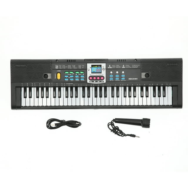 Peahefy 61 Keys Electronic Keyboard Kids Electric Piano Studio Musical Toy W/Microphone