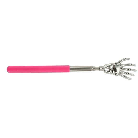 Unique Bargains 1 Pc Extendable Back Massager for Bathroom Travel Hotel Pink Stainless Steel