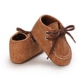 thumbnail image 4 of Baby Boys Girls Lace Up Leather Sneakers Soft Rubber Sole Infant Moccasins Newborn Oxford Loafers Anti-Slip Toddler Wedding Uniform Dress Shoes, 4 of 5