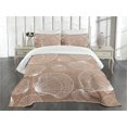 thumbnail image 3 of Ambesonne Seashell Quilted Bedspread Set 3 Pcs, Hand Drawn Shells, Queen Size, Pale Brown White, 3 of 5