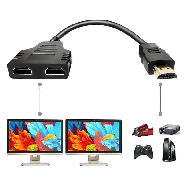HDMI Splitter Adapter Cable HDMI Splitter 1 In 2 Out HDMI Male To Dual HDMI Female 1 To 2 Channels Suitable