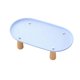 thumbnail image 1 of Soporte para comedero de gato con patas de madera resistentes, antivómitos, para mascotas. Azul 31cmx17cm, 1 of 9