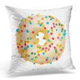 thumbnail image 1 of BOSDECO Taie d'Oreiller Colorée en Forme de Beignet Blanc Gros Plan Orange 20x20 Pouces, 1 of 1