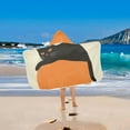 thumbnail image 2 of Yayeee Kids Hooded Towels Toddler Soft Absorbent Beach Bathing Wrap 50" x 23.5", Black Cat Orange Ball, 2 of 5