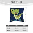 thumbnail image 4 of Bingfone Dino Playing Roller Skate Linen Throw Pillow Covers Cushion Case Pocket Button Vintage Farmhouse Pillowcase for Sofa Couch Bed 20"x20", 4 of 9