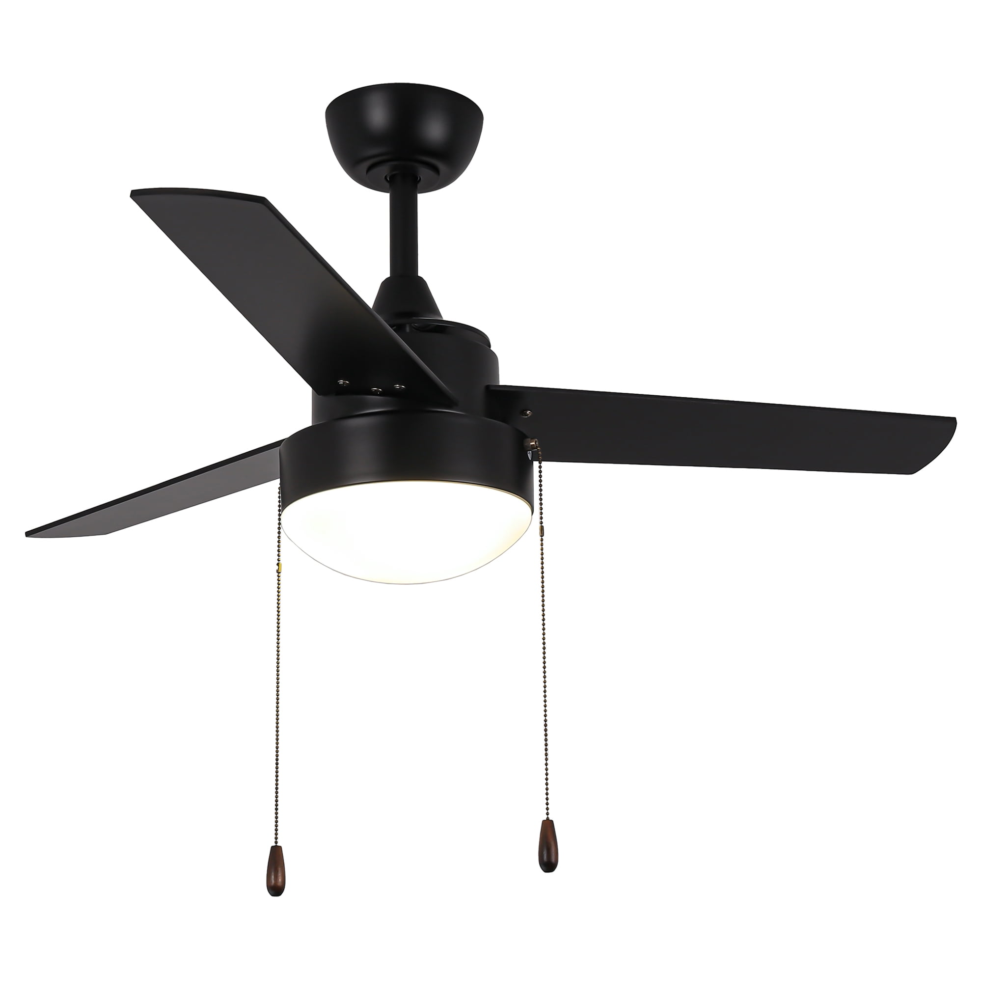 Vaczon  42" Modern Black 3-Blade Ceiling Fan with Light  and Pull Chain