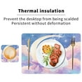 thumbnail image 6 of Square Leather Placemat Set One SizeX2 Heat-Resistant Washable Kitchen Table Decorations Cute Cat with Purple Bows, 6 of 8