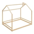 thumbnail image 5 of Full Size House Bed with Roof, Wood Platform Bed with Safety Guardrails,Wood Bed Frame,Montessori Bed, Playhouse Bed,Box Spring Needed, 5 of 9