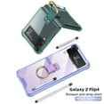 thumbnail image 4 of Jiahe Cover For Samsung Galaxy Z Flip4 Case,Slim Shockproof Transparent with Ring Anti-Scratch Full Body Protection Cover,Green, 4 of 6