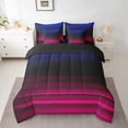 thumbnail image 2 of jejeloiu Pink Blue Black 7-Piece Bedding Comforter Set,Modern Geometric Line King Bedding Sets,Minimaliat Stripes Desgin Bed Sheets For Girls Boys,Super Cozy Room Decor Reversible, 2 of 8