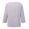 thumbnail image 5 of oqasdz Sweaters for Women Round Neck Cotton Linen Solid Color Thin Long Sleeve Breathable Fall Retro Fashion Tops Casual Cozy Daily Wear, 5 of 5