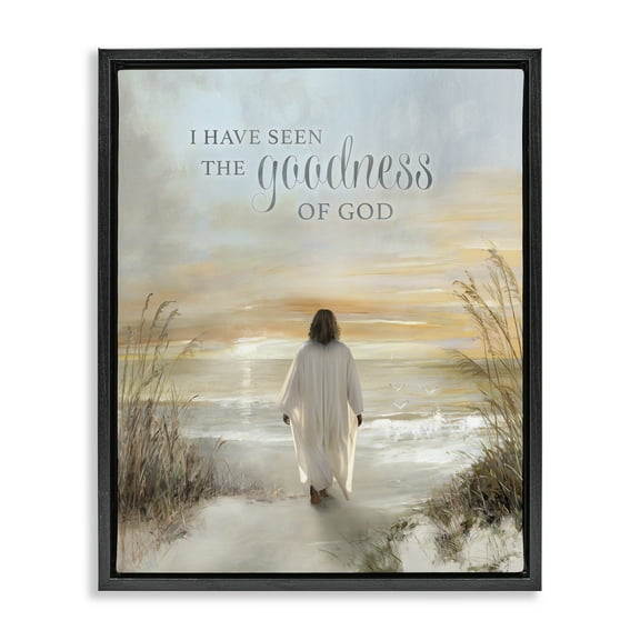 Stupell Industries Faithful Goodness of God Spiritual Painting Black Floater Framed Canvas Art Print Wall Art, 17 x 21