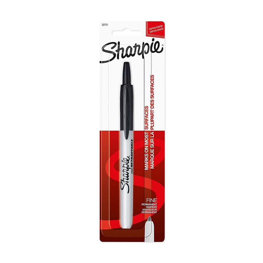 Sharpie 32721PP Retractable Fine Point Permanent Markers, Black Marker