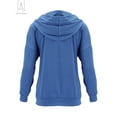 thumbnail image 4 of Gustave Button Down Hoodies Sweatshirts for Women Casual Drawstring Long Sleeve Pullover Winter Fall Loose Solid Hooded Tops Shirts with Pocket "Blue, M", 4 of 10