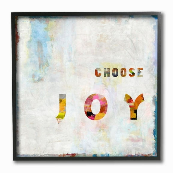 Stupell Industries Choose Joy Phrase with Colorful Brush Strokes Designed by Jamie MacDowell