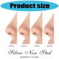 thumbnail image 5 of Oasiva Stainless Steel Nose Studs 4pcs Set 3 Post Designs 4 Metallic Tones Jewelry, 5 of 9