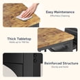 thumbnail image 3 of Asofer Dining Table Set for 4, Wood Dining Table with 4 PU Leather Chair for Home and Kitchen, Retro, 3 of 10