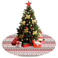 thumbnail image 3 of Christmas Tree Skirt,Red and White Christmas Striped Pattern Christmas Tree Decor with Red Ribbon Ties,Round Shape,Christmas Decorations for Home 48"x48", 3 of 7