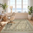 thumbnail image 3 of Design&I 6'x9' Washable Area Rug Snag-Free Boho Quartered Table Motif Symmetrical Interlocking Mediterranean for Dining Room, Under Office, 3 of 7