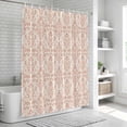thumbnail image 6 of Pink Flowers Bathroom Shower Curtains with 12 Hooks Polyester Waterproof Shower Curtain for Stalls and Bathtubs Baroque Scroll Floral Damask Pattern Art Decorative Bathroom Curtain 48x72 Inches, 6 of 9