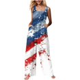 thumbnail image 2 of Wiyuqeen Salopettes de la Fête de l'Indépendance pour Femmes Sans Manches Rouges, Blanches et Bleues Combinaisons Drapeau des États-Unis Salopettes à Bavette Amples à Jambes Larges avec Poche, 2 of 8