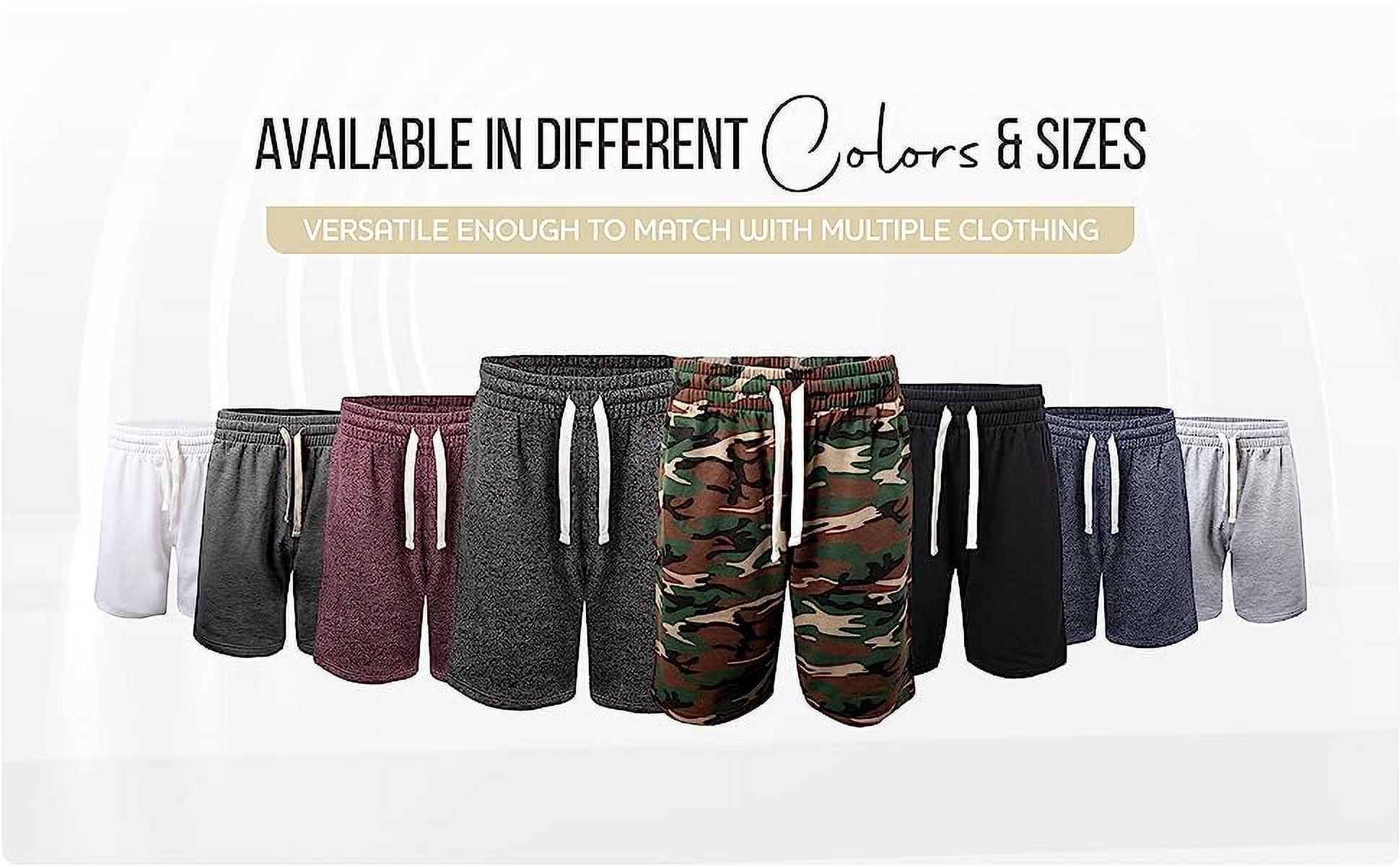 PROGO USA メンズショーツ ? クラシックフリース ワークアウトショーツ ? メンズショーツ カジュアル ゴムウエスト, フォレスト 迷彩(Forest Camo), X-Large ProGo USA Men's Shorts – Classic Fleece Workout Shorts - Men