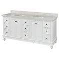thumbnail image 2 of Bella 72" Double Bathroom Vanity with White Cabinet and Engineered Marble Top, 2 of 7