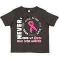 thumbnail image 3 of Inktastic Never Give Up Hope Breast Cancer Awareness Boys or Girls Toddler T-Shirt, 3 of 5