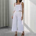 thumbnail image 3 of Algodón Sling Top Pantalones Sin mangas Señoras Loose Fit Estilo vintage Traje de vacaciones FLhrweasw Nuevo, 3 of 7