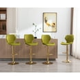 thumbnail image 4 of Guyou Adjustable Swivel Bar Stools Set of 2, Modern Velvet Counter Height Chairs with Backrest and Footrest for Kitchen Island Bar Restaurant, Green, 4 of 11