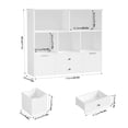 thumbnail image 2 of Homfa Kids Toy Storage Organizer, 5 Cubby Children Bookcase and Bookshelf with 4 Drawer on Wheels for Playroom, White, 2 of 8